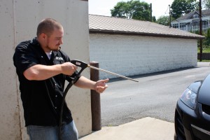Jarrod washing car at carwash