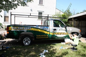 Jarrod doing a wrap for Veritas