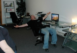 Jarrod sitting at a desk