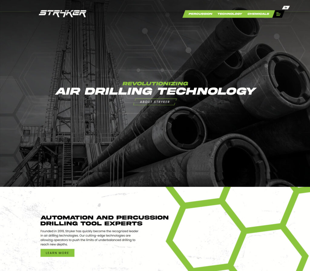 Stryker Drilling, The Stick Co., website design